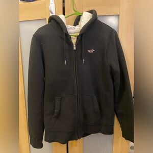 Hollister Sherpa lined hooded sweatshirt jacket Size XS